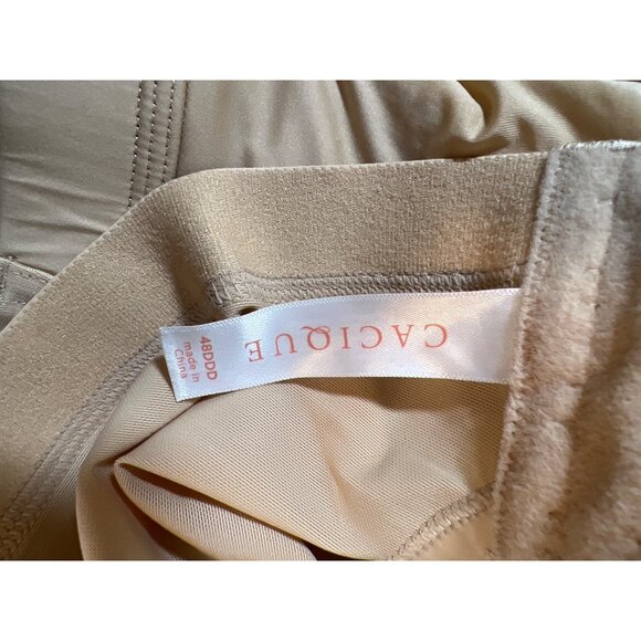 Cacique Beige Unlined No-Wire Bra Size 48DDD Nylon/Spandex Womens Intimates Full - Picture 4 of 5